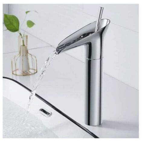 Grifo de baño, grifo de baño, mezclador monomando de lavabo retro cromado, mezclador de baño, grifo de lavabo de latón, grifo de lavabo (1/4)
