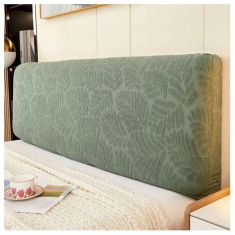 Funda elástica para cabecero (verde, tamaño king: 190-210 cm), funda curva para cabecero king, funda antipolvo para decoración de dormitorio,