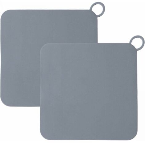 Tapón de drenaje cuadrado de silicona   de 14,7 x 14,7 cm para fregadero de cocina, antiolores, atrapapelos (2 unidades, gris) (1/4)