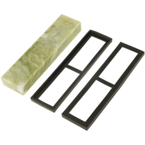 Piedra de afilar de jade verde natural para cuchillos, malla 10000 (con base), 200 x 25 x 25 mm