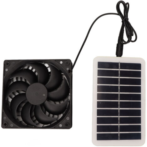 Extractor de aire con panel solar de 15 W para invernadero y caseta de mascotas (1/4)