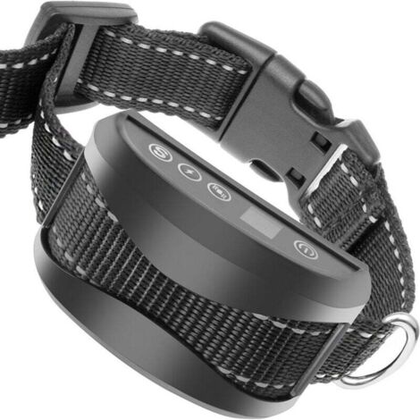 Collar antiladridos - 3 modos de entrenamiento con descarga, vibración y sensibilidad, seguro, automático, batería IP65, bandas reflectantes ajustables
