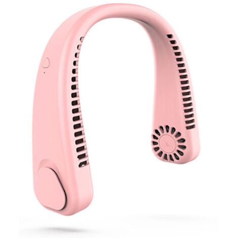 Ventilador USB portátil, ventilador de cuello sin aspas, ventilador de cuello, ventilador USB para niños y adultos, mini ventilador portátil, para exteriores, deportes, oficina (rosa)