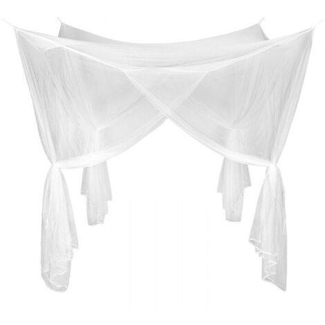 Mosquitera cuadrada grande para camas king size, mosquitera para interior y exterior para camas individuales y dobles – Blanco (210 x 220 x 200 cm)