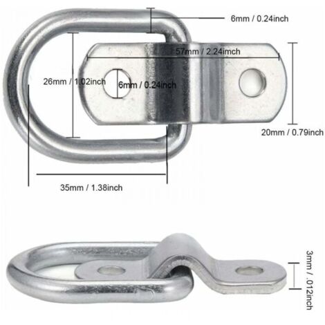 Anillos De Amarre En V Acero Inoxidable - Pack De 10 Con Capacidad De 400 Kg