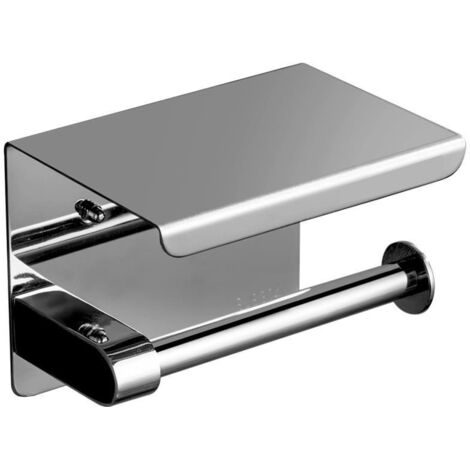 Portarrollos De Papel Higiénico De Pared, Acero Inoxidable, Sin Taladros, Plateado, 16 Cm | Leroy Merlin