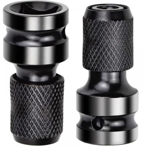 Adaptador de llave de impacto, adaptador de llave de trinquete de impacto de liberación rápida y soporte para puntas de destornillador, paquete de 2 (1/4)
