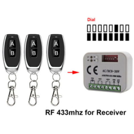 Receptor de control remoto para puerta de garaje, 433 868 MHz RX Multi 300-900 MHz AC/DC 9-30 V receptor con control remoto (1/4)
