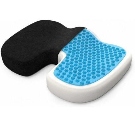 Cojín de gel transpirable para coxis, almohada ortopédica ergonómica de espuma viscoelástica para aliviar el dolor de espalda, cadera y coxis. (1/4)