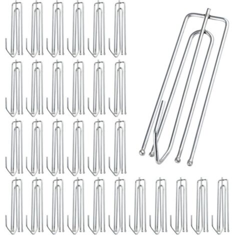 Paquete de 30 ganchos de acero inoxidable de 4 puntas para cortina de ducha, ventana, puerta y ducha. (1/4)