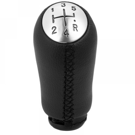 Pomo de cambio manual para Renault Clio III 2005-09 Megane 2 Laguna 2003-09 Cuero negro con adaptador (1/4)