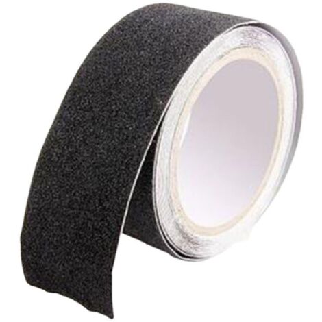Cinta antideslizante para escaleras, 5 cm x 5 m, negra, resistente a la fricción, para uso en interiores y exteriores, alta tracción, (1/4)