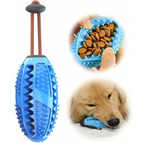 Cepillo de dientes azul para perros, juguete masticable para el cuidado dental, limpieza dental eficaz para perros, masajeador de caucho natural, antimordeduras, no tóxico (M) (1/4)