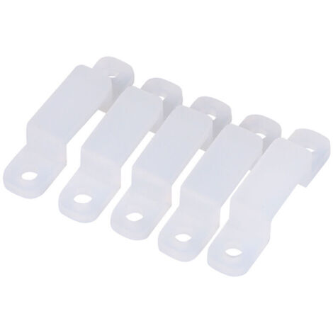 100 clips para barra de luz LED, hebilla de fijación con clip de silicona, soporte de montaje con tornillos, barra de luz LED de 10 m 5050/5630/3528 (1/2)