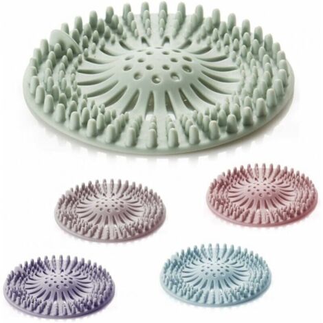 Cubierta de drenaje de ducha de 5 piezas, filtro de ducha de silicona, tapón de drenaje de cabello con ventosa para cocina y baño