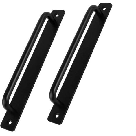 Manija de puerta de 180 mm, aleación de aluminio negro mate, manija decorativa de dos orificios. (1/4)