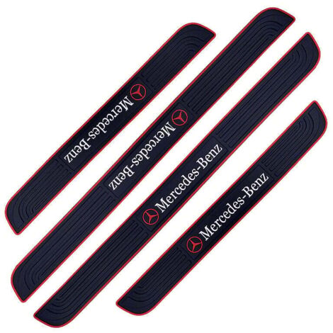 4 protectores de umbral de puerta de coche, adhesivos para coche, láminas adhesivas para proteger los umbrales de las puertas, goma blanda de PVC (Benz) (1/4)