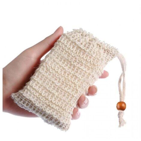 Bolsa de jabón de 4 piezas, soporte de jabón de sisal para masaje de ducha, exfoliante que promueve la circulación sanguínea (1/4)