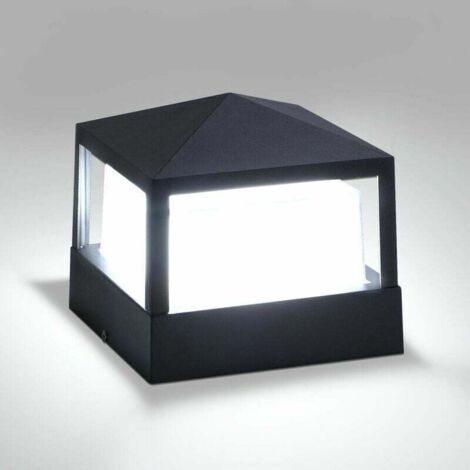 Lámpara de poste de puerta, lámpara de columna, lámpara de exterior, lámpara de columna, lámpara de villa, IP65, impermeable, aluminio, jardín, paisaje, césped, puerta, valla, luz de entrada, blanco f