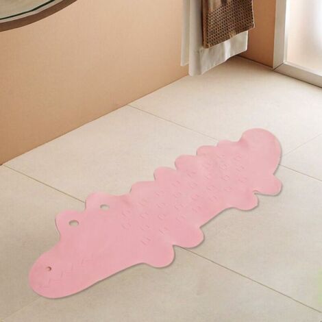 Tappetino da bagno antiscivolo in coccodrillo adorabile Tappetino per doccia Tappetino per vasca da bagno con ventose per un bagno di famiglia, rosa, taglia unica (1/4)