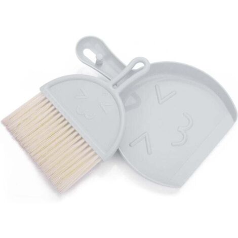 Mini juego de recogedor y cepillo, pequeño kit de limpieza con escoba y recogedor, juego de cepillos de mesa portátiles, herramientas de limpieza de residuos de mesa (1/4)