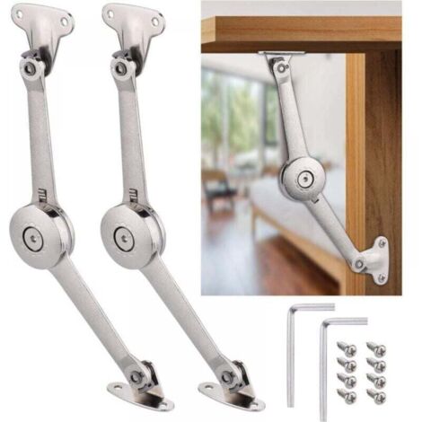 Bisagras de tapa de 2 piezas con cierre suave, con tornillos y llave hexagonal, capacidad de carga 18 kg, bisagras para tapas de muebles (1/4)