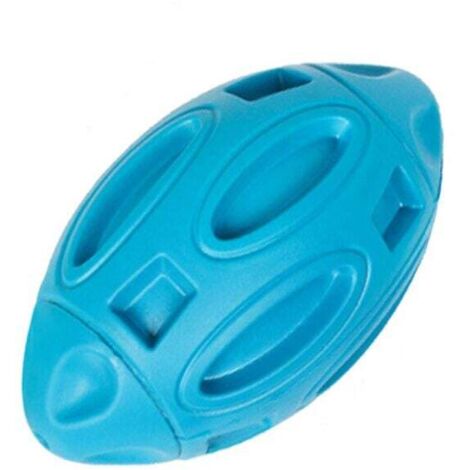 Juguete indestructible para perros, color azul, para masticar, pelota de goma chirriante, juguete para perros medianos y grandes. (1/3)