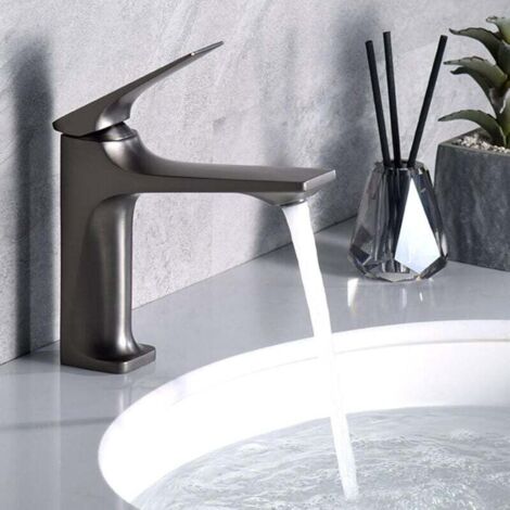 Mezcladores monomando de lavabo, mezcladores de lavabo de 1 orificio para agua fría y caliente, mezclador de lavabo empotrado, G1 (1/4)