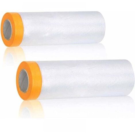 Paquete de 2 películas antipolvo de PE para muebles, protección de pintura con alta adherencia, protección contra el polvo para muebles de sofá (3 x 20 m, 1,5 x 20 m)