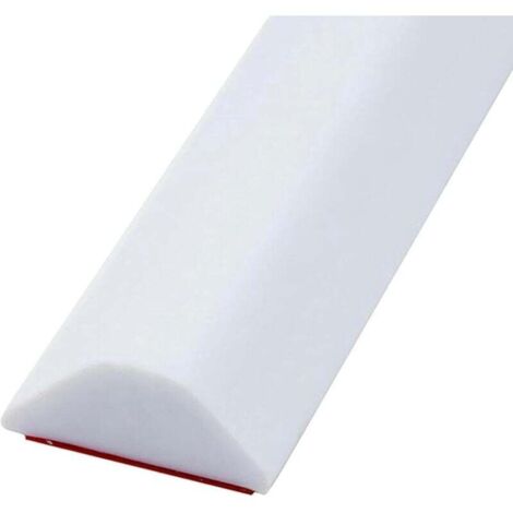 Barrera antiinundación de goma plegable para habitaciones húmedas, suelos, duchas y umbrales, impermeable (color: blanco, tamaño: 1 m) (1/4)
