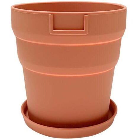 Maceta de silicona ecológica, reutilizable, anticaídas, con bandeja, plegable. (1/4)