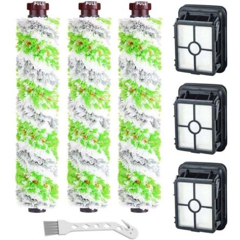 Kit de recambio con 3 cepillos giratorios + 2 filtros para aspiradoras BISSELL Crosswave Series 17132 y 2225N, accesorios para hogares con mascotas. (1/4)