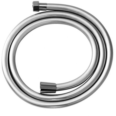 Manguera de ducha de 2 m, tubo de ducha, sin dobleces, superficie pulida, conexión de rosca universal de 1/2 pulgada, cromo (1/3)