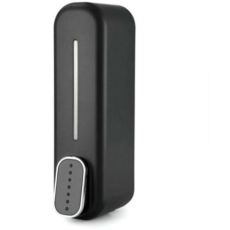 Dispensador de jabón manual ABS negro, 300 ml, con recipiente para gel de ducha de pared para hogar y hotel. (1/4)