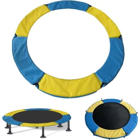 Cubierta de seguridad para trampolín, cubierta de resorte de repuesto, tapete para trampolín, colores mixtos, amarillo y azul, 1,4 m (1/4)