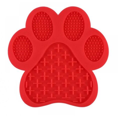 1 alfombrilla roja para lamer perros, alfombrilla para lamer perros de lamido lento, alfombrilla de silicona para lamer perros, alfombrilla para lamer perros con ventosa (1/3)