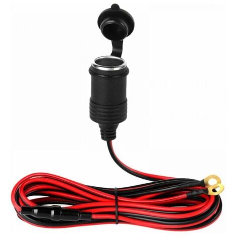 Enchufe de encendedor de coche de 12 V con terminal de anillo y fusible de 10 A (1/4)