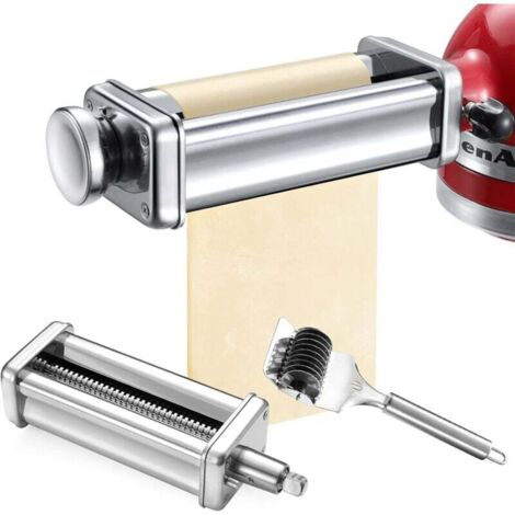 Rodillo y cortador de pasta para batidoras de pie KitchenAid, incluido cortador de fettuccine, cortador de espaguetis y rodillo para pasta (1/4)
