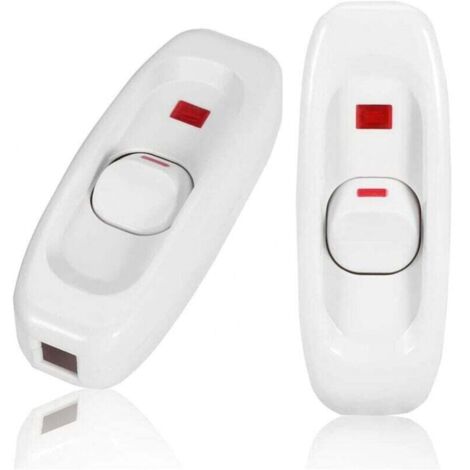 2 interruptores basculantes de tracción, interruptor de iluminación en línea, 250 V, 10 A, interruptor de tracción para lámpara de escritorio, encendido y apagado en línea. (1/4)