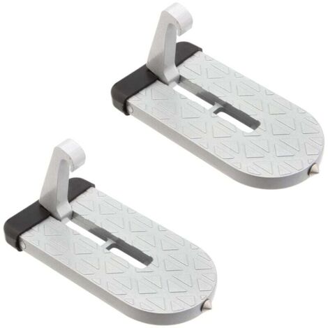 Pedal de asistencia para coche, 2 escalones plegables de aleación de aluminio blanco, apto para SUV, RV, Jeep y accesorios de coche. (1/4)