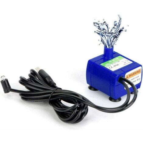 Pompa Fontanella, Motore Fontanella Pompa Ad Acqua Sommergibile Per Fontana Mini Pompa Acqua Sommergibile Ultra-Silenzioso con Cavo USB di Alimentazione da 6 Piedi per Terrari Stagno Gatti Fontana (1/4)