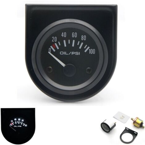 Conversión de manómetro de aceite para automóviles, 52 mm, instrumento de presión de aceite para automóviles, 0-100 PSI, manómetro de aceite con sensores, 12 V, instrumento automotriz general, medidor