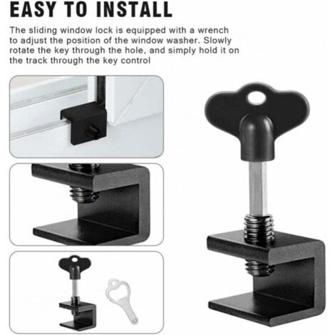 Cerradura Clásica Para Puerta De Aluminio Función Sencilla, Negro