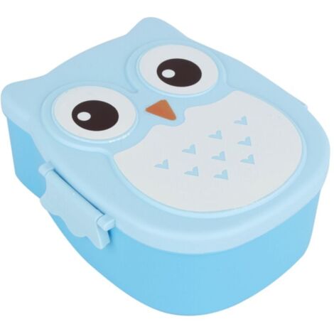 Recipiente de plástico portátil para alimentos con forma de búho de dibujos animados, apto para microondas (1/4)