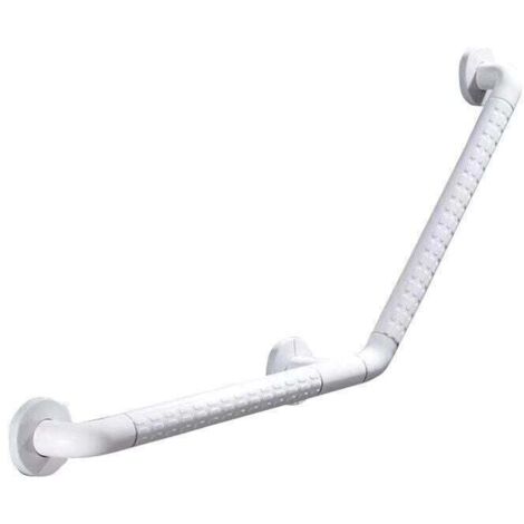 Barra de apoyo para ducha de 135°, 25 cm, barra de apoyo de acero inoxidable PVC para inodoro, para personas discapacitadas y mayores (1/3)