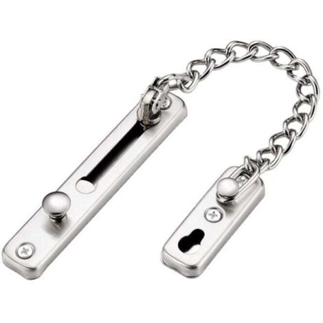 1 cadena de puerta antirrobo, cerradura de puerta antirrobo, cerradura de puerta de acero inoxidable, cerradura de puerta corredera con 4 tornillos (1/4)