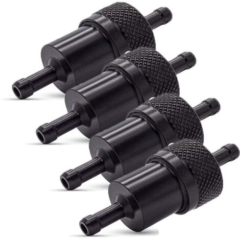 Filtros de combustible universales de aluminio para coches y motos, negros, 8 mm (1/4)