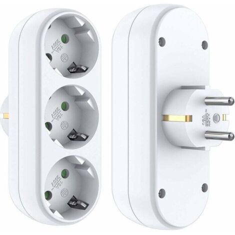 Adaptador de enchufe múltiple sin cable, enchufe de pared blanco, adaptador de carga blanco, cargador USB para cámara (1/4)