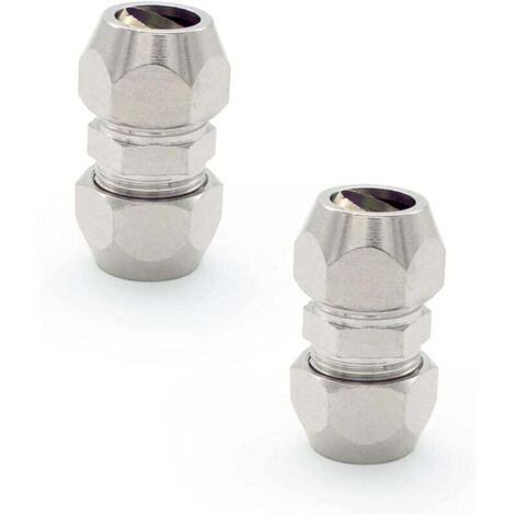 Racores de gas verde oliva, conector de manguera neumática plateado, conector rápido de doble tubo recto niquelado de cobre, adecuado para fontanería y compresores de aire (10 mm) (1/4)