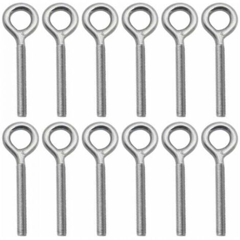 12 piezas – Tornillos de ojo M8 de acero inoxidable 304 para máquina de columpios de exterior (1/4)